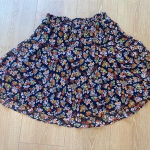 Banana Republic Navy Floral A-Line Skirt size XS flowy flirty skirt